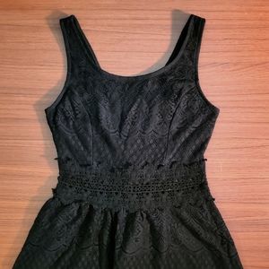 Black Embroidered Sleeveless Dress